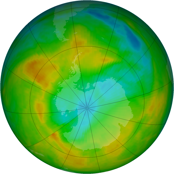 Antarctic ozone map for 12 November 1983